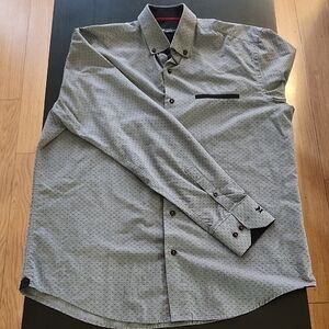 Stylish Men's Black and Gray Button-Down Shirt